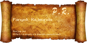 Panyek Rajmunda névjegykártya